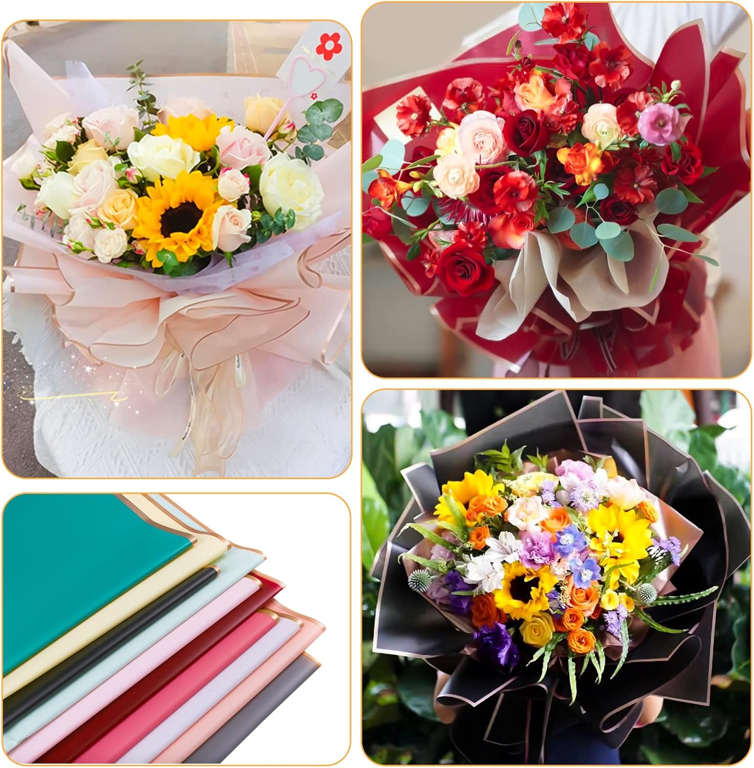 10 Sheets 8colors Flower Bouqu - The Florist Supply ulasan dan harga