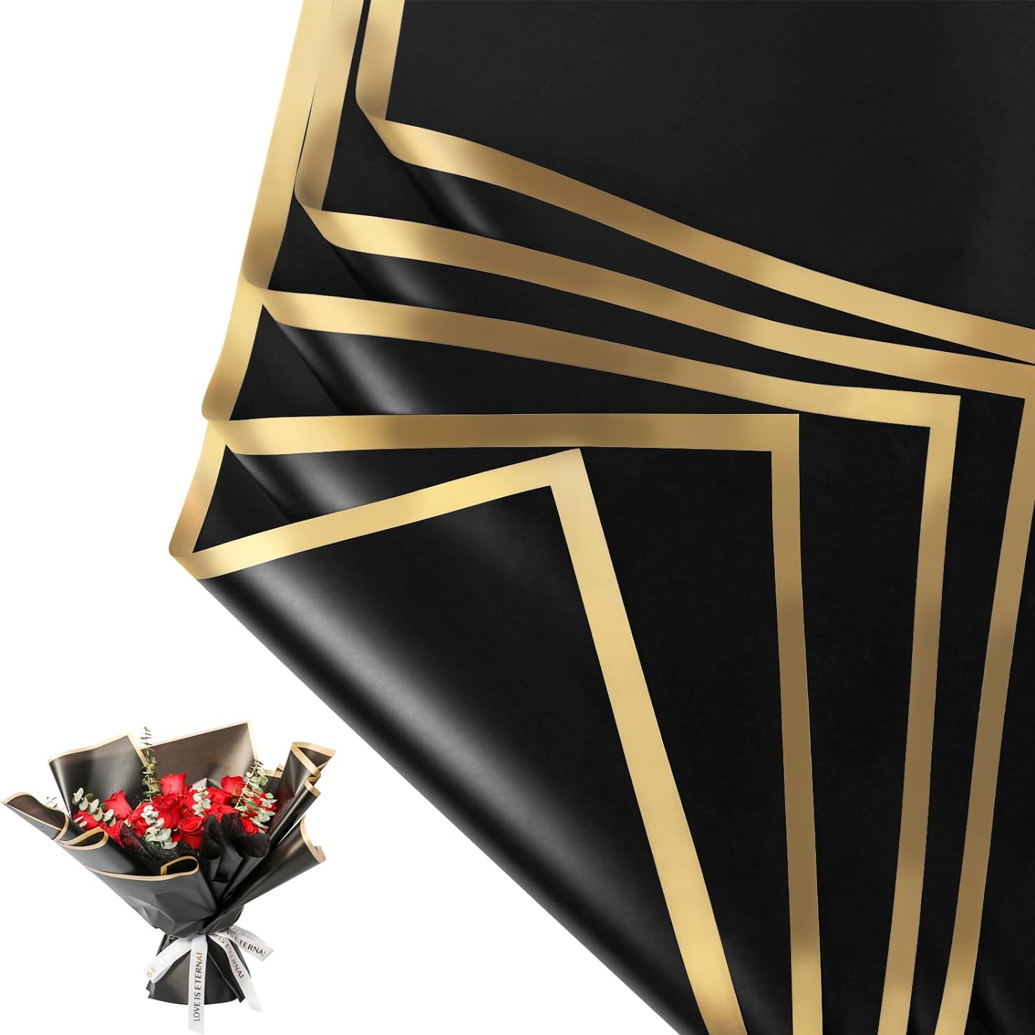 20 Sheets Gold Edge Waterproof - The Florist Supply ulasan dan harga