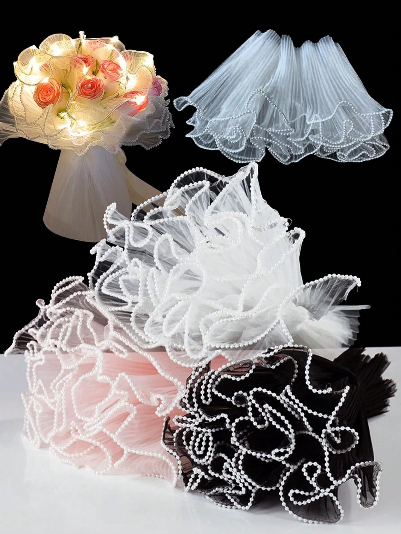 4Yards Faux Pearl Edge Flower  - The Florist Supply ulasan dan harga