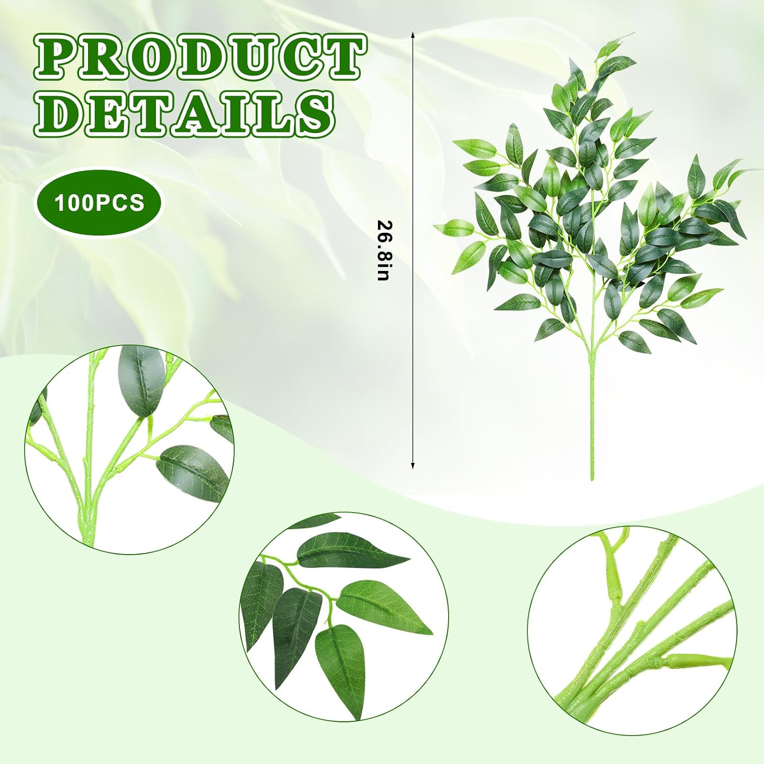 100 Pcs Artificial Italian Rus - Ruscus Stem Faux ulasan dan harga