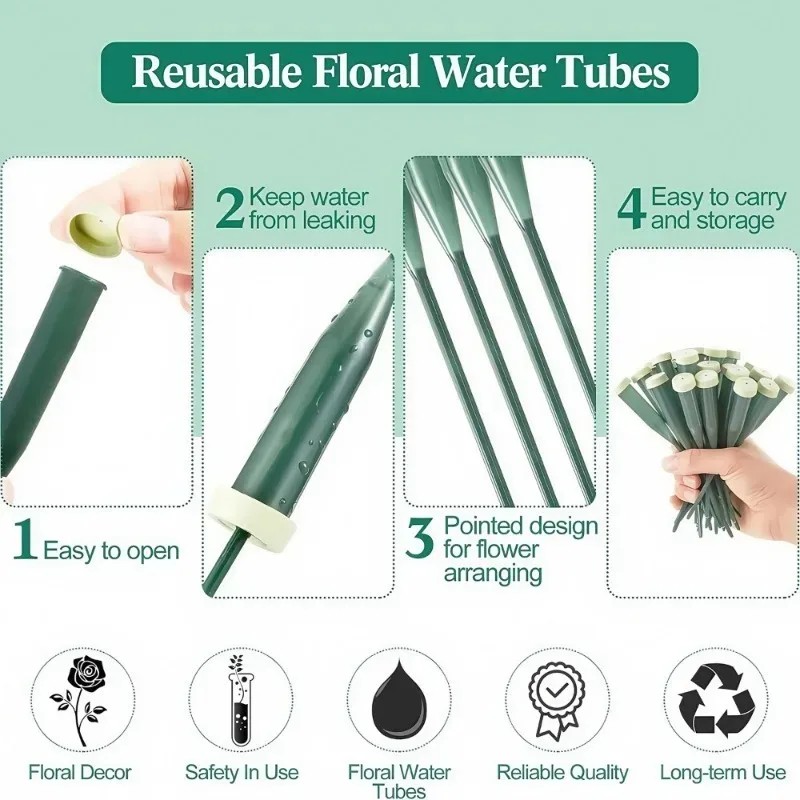 60 pcs floral water tubes with - The Florist Supply ulasan dan harga
